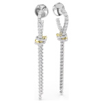 Hyperbola drop earrings Round cut, Knot, White, Mixed metal finish